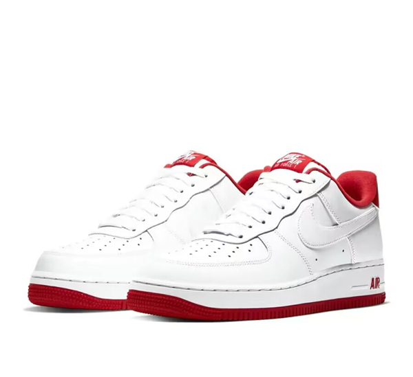 Men's Air Force 1 Low White Red Shoes 0283 Men's Air Force 1 Low White Red Shoes 0283